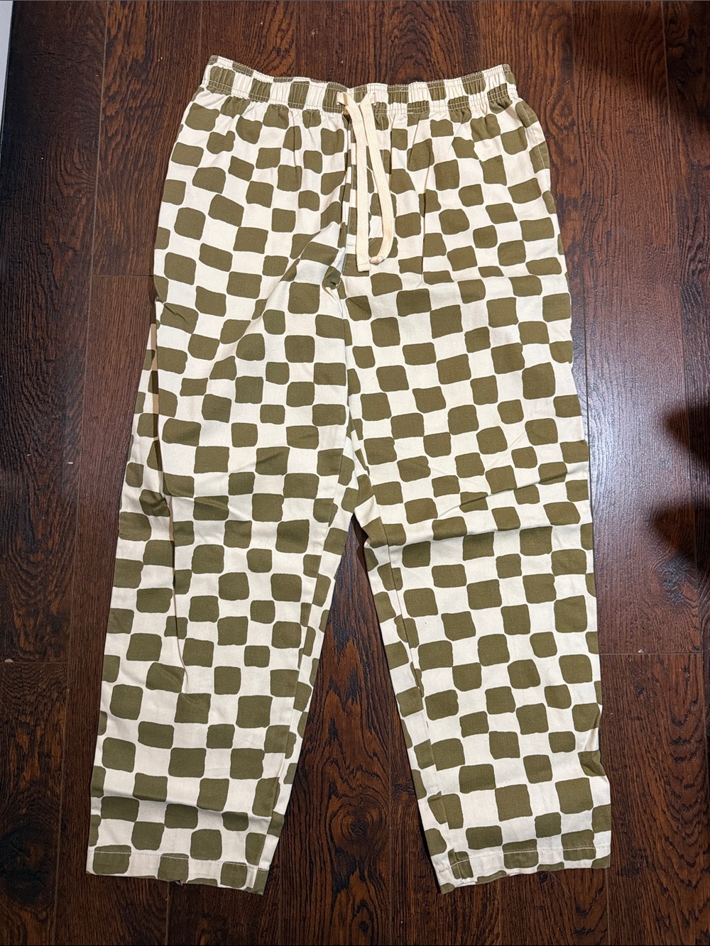 Urban Outfitters Olive and Cream Checkerboard mens pants size Large - Picture 3 of 11